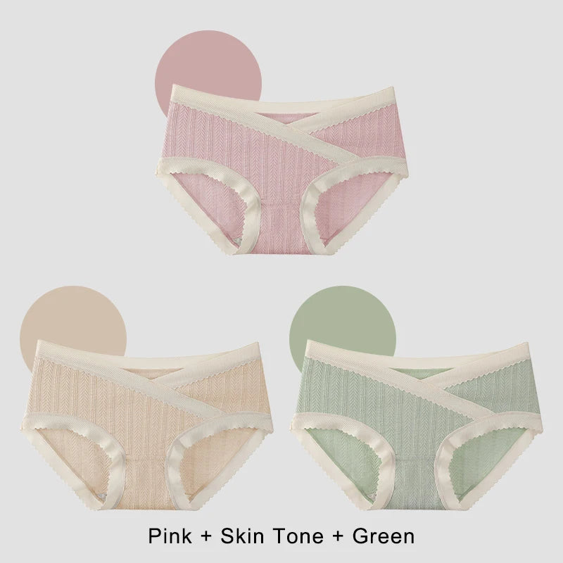 3PCS Soft Briefs V-shaped Abdominal Support Pregnancy Childbirth Female Underwear