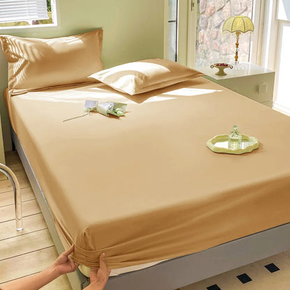 Solid Color Waterproof Fitted Bed Sheet Bed Cover Mattress Protective Cover  All Size for Bed Mattress All Seasons