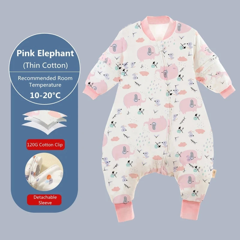 Baby & Toddler Cartoon Split-legged Sleep sacks With Detachable Sleeves for Boys Girls