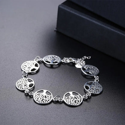 Fine Custom Jewelry Sets 925 Sterling Silver Pretty Tree of LifetNecklaces Bracelet for Women Fashion Party Wedding Gift
