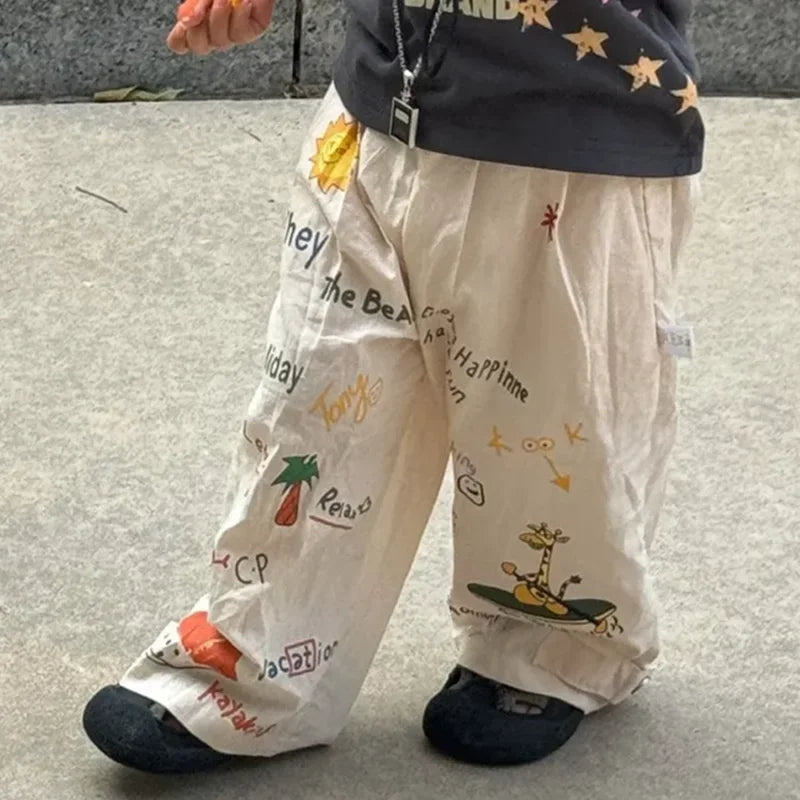 Summer Baby & toddler cotton Thin Loose Pants 1-8 Y