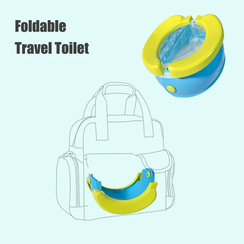 Portable Travel Baby Potty Foldable Children's Potty-Training Seat Easy to Clean Toilet Seat Boys and Girls