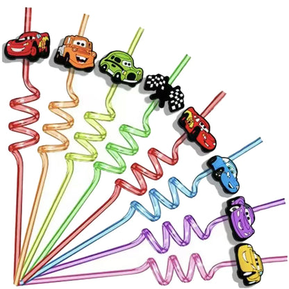 Lightning McQueen Cars Kids Party Favor Glasses Slap Bracelets Stamps Keychains Straws Badges Stickers Birthday Decorations Set