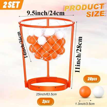 Head Hoop Basketball Party Game Set for Kid Adult Outdoor Sports Game Basket Net Headband with Balls for Birthday Christmas Gift