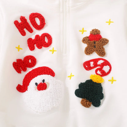 Christmas Embroidered Fashion Cute Long Sleeve Jacket for Infants and Toddlers