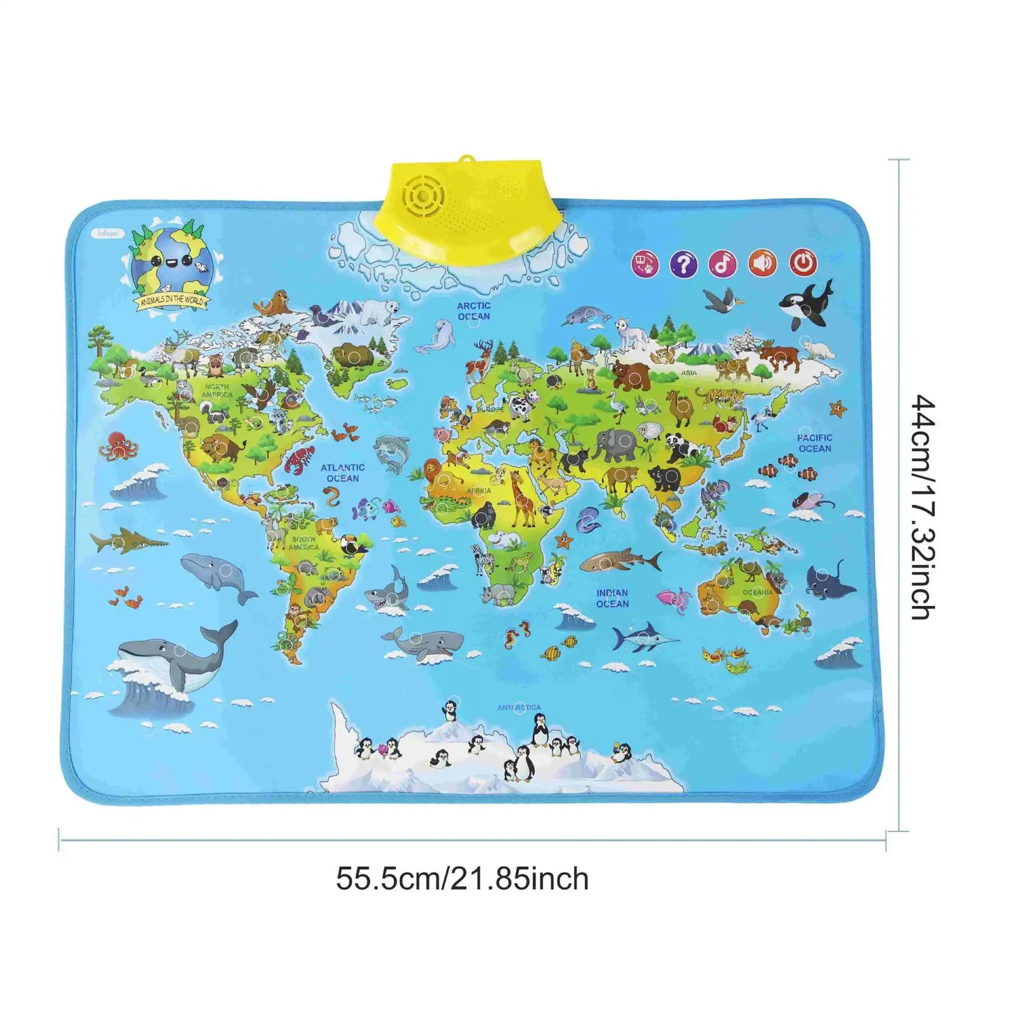 Electronic World Map Animal Wall Chart Talking  Music Poster Kids Montessori Toys for Toddlers Interactive Educational Toy Gift