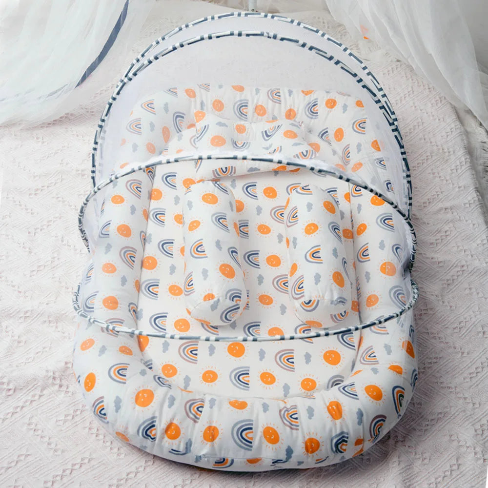 Multi-Function Travel Baby Nest Portable Baby Bed Crib Foldable Babynest Bassinet Infant Sleeping Children's Bed with Mosquito