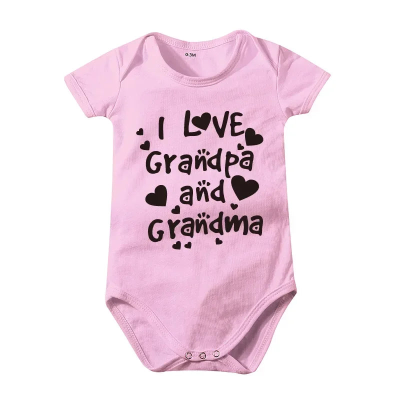 Pure Cotton I Love Mom Newborn Rompers  I Love Dad Baby Romper Twins Matching Bodysuit Summer for 0-24 Months Baby Clothes