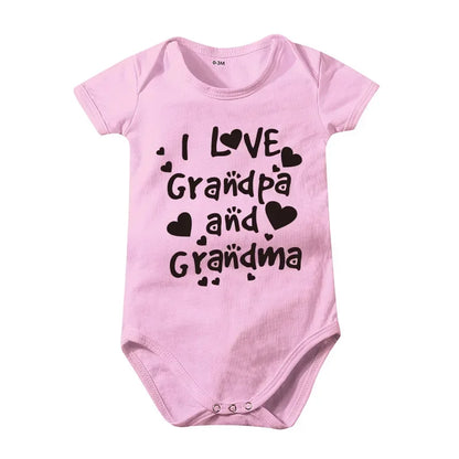 Pure Cotton I Love Mom Newborn Rompers  I Love Dad Baby Romper Twins Matching Bodysuit Summer for 0-24 Months Baby Clothes
