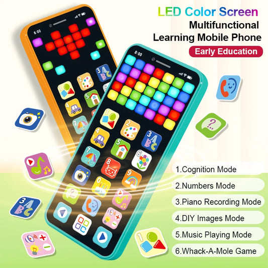 Kids Educational Multimedia Tablet with Color Screen USB Rechargeable Early Learning Music Toy for Children's Development