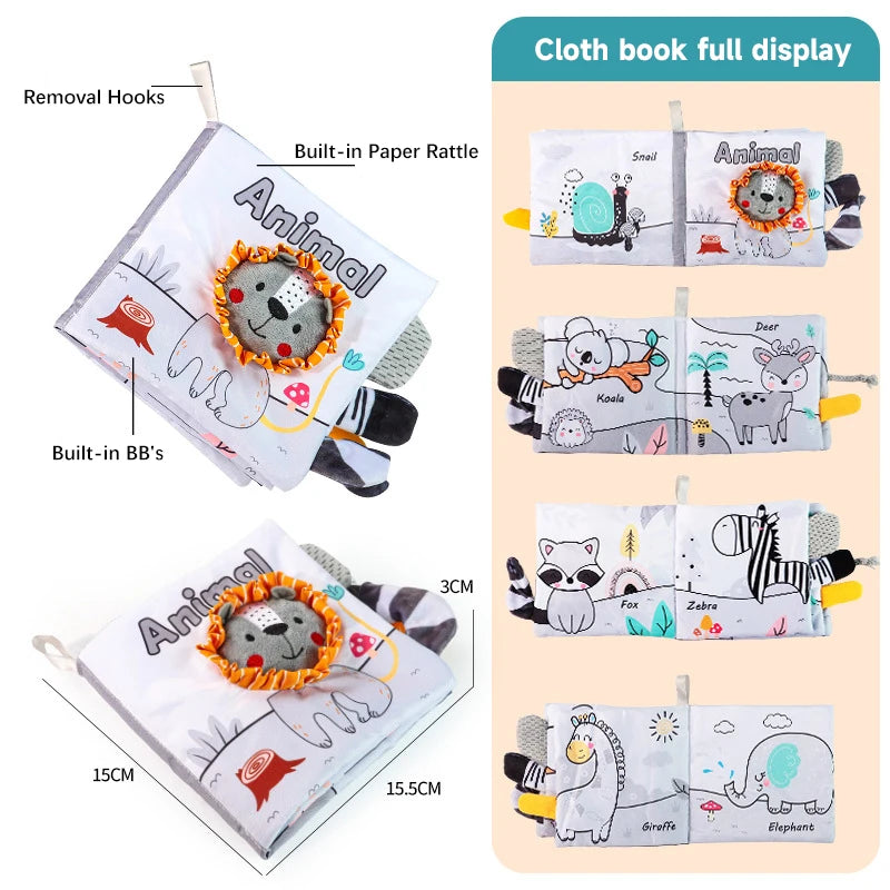 Baby Cloth Book Toy Enlightenment Early Educational Toys Babies Sensory Books Toys 0-12 Months Toddler