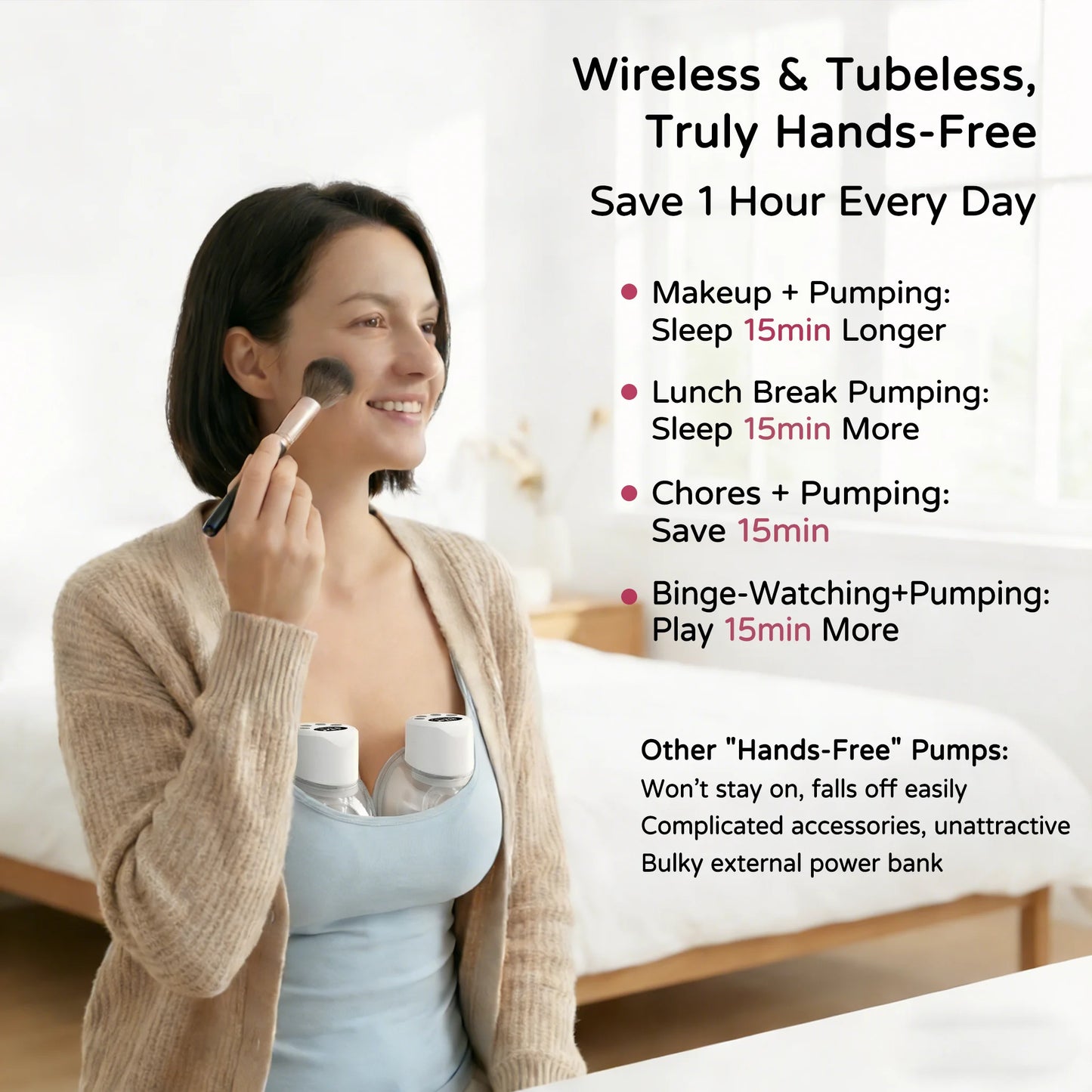 Electric Wearable Breast Pump - 4 Modes 9 Levels, Ultra-Quiet BPA-Free Hands-Free Portable 24mm Flange for  Breastfeeding