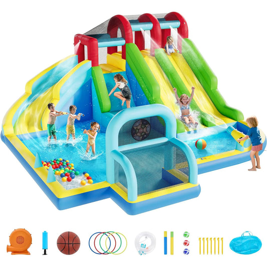 Inflatable Bounce House Oxford Fabric Bouncy Castle with Blower for Kids