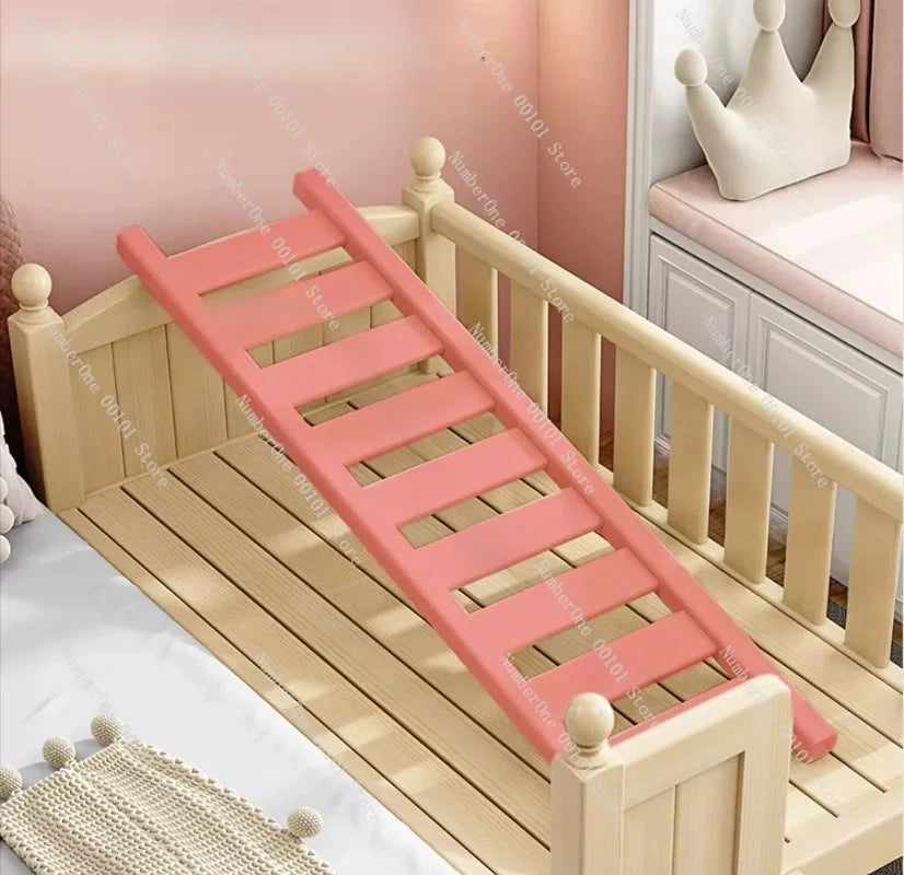 Baby Flat Bed, Adjustable Solid Wood Children's Crib