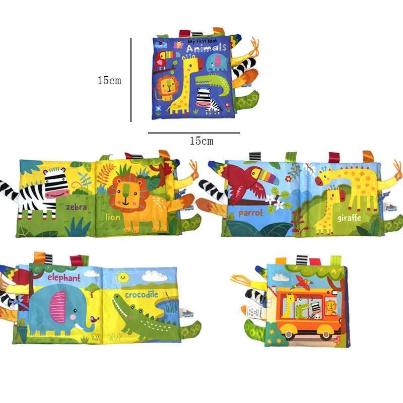 Animal Tail Cloth Book Tear Can Bite Pop-up Book Educational Enlightenment Early Education Infant Cognitive Toys 0-3 Years Old