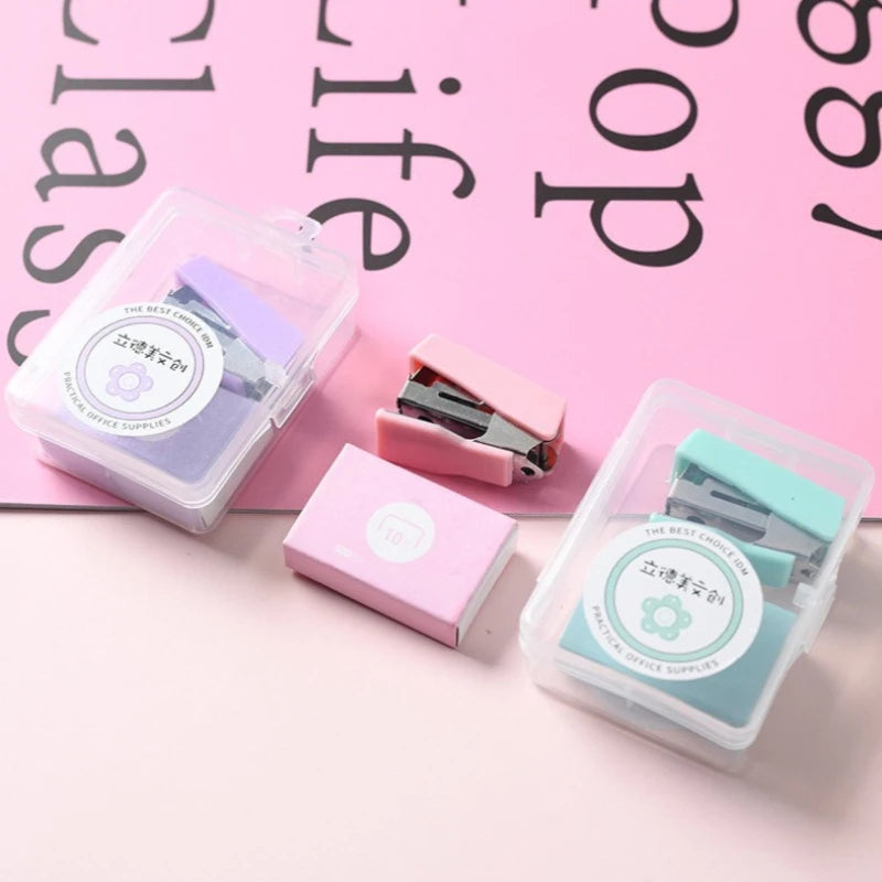 Portable Mini Stapler Stationery Kits for Home School Office Paper Book Binding