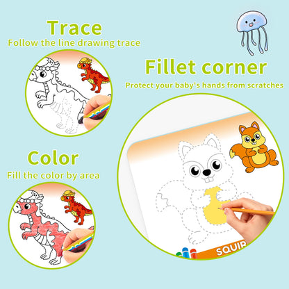 1 Set of 10 English early childhood education Coloring and Drawing Books, Creativity Enhancement Puzzle Education