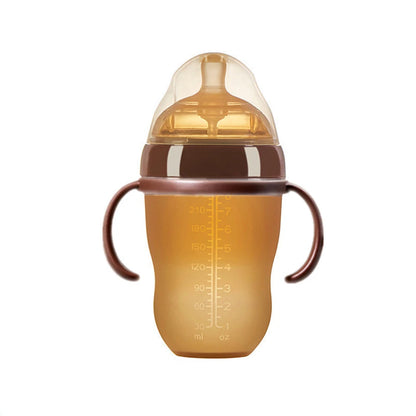 1pc Silicone Baby Bottle 150ml/240ml Soft Durable against drops Big Mouth Pacifier Head Silicone with Handle and Gravity Ball