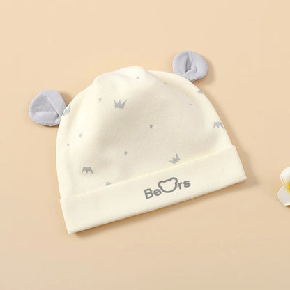 0-3M Newborn Fetal Hat Pure Cotton Baby Autumn Winter Warm Beanies Cute Bear Infant Head Protection Cap Boy Girl