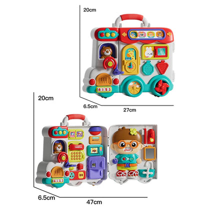 Baby Busy House Sensorial Montessori Toys 3D Busy Board Music Light Switch Fine Motor Training Games Educational Toys For Kids