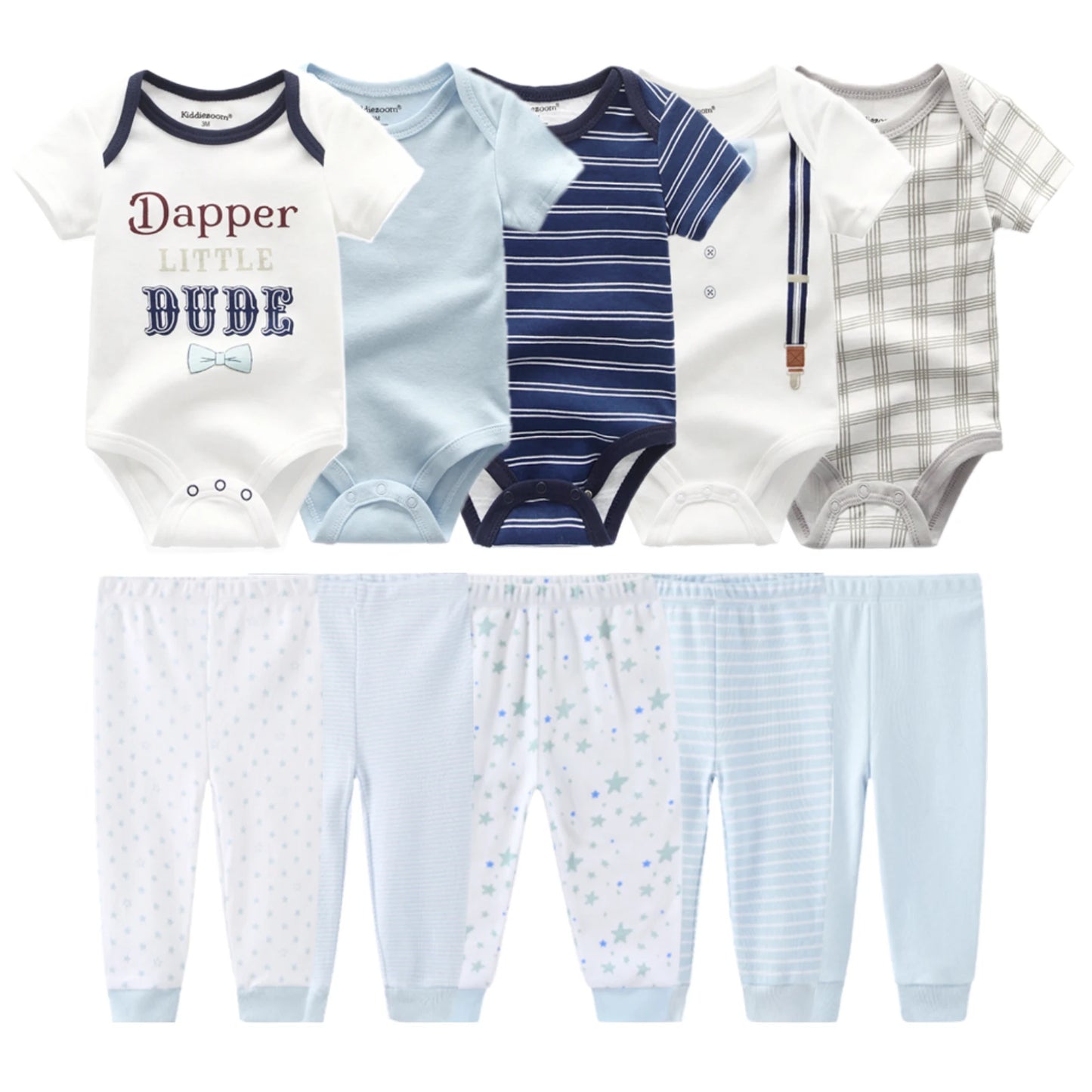 10Pcs Cartoon 100%Cotton Baby Girl & boy Clothes 0-12M Baby Clothes Sets Sleeveless