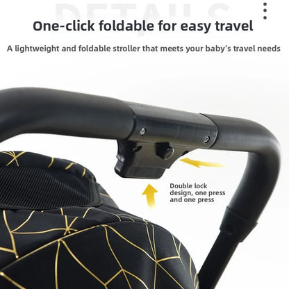 Twin Baby Stroller High View Detachable Stroller Foldable and Lightweight Stroller with Sitting and Lying Function