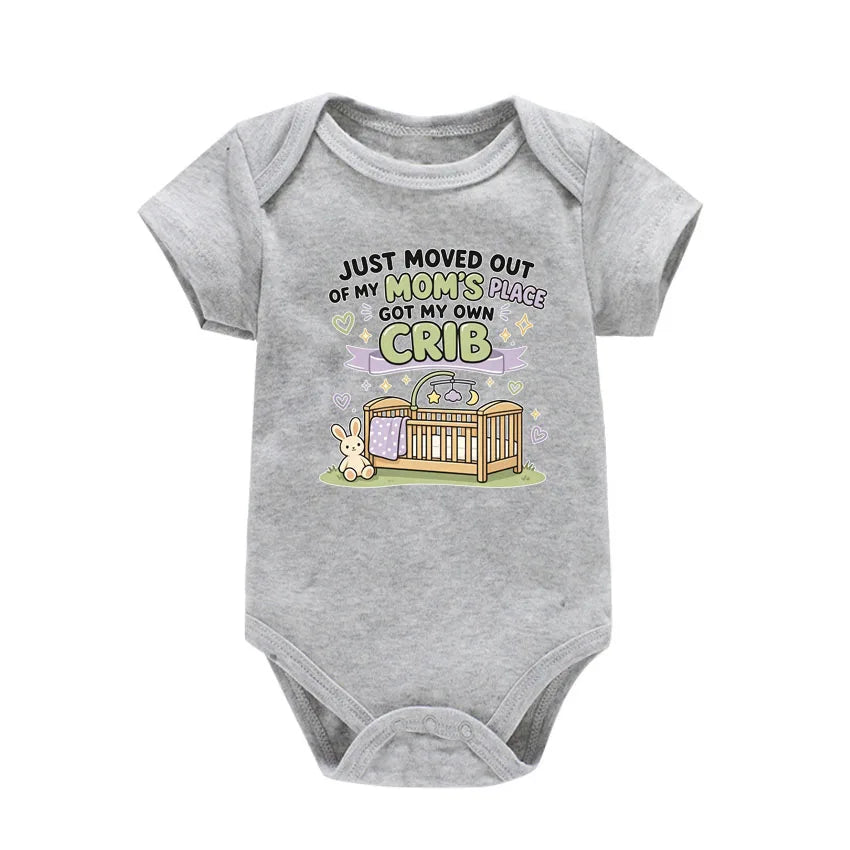 "I have my own crib" Print Baby Boy Girl Bodysuit Cotton Summer Newborn Onesie for 0-24 Months Toddler Infant Gift For Newborn