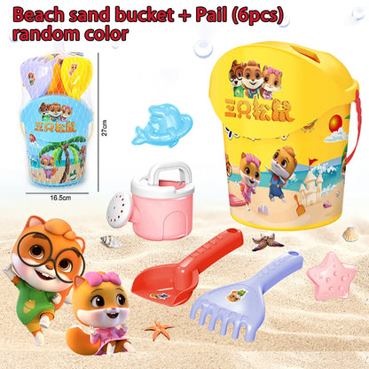 Children's beach toy sets: shovels, beach buckets, funnel tools, summer outdoor water play toys for babies