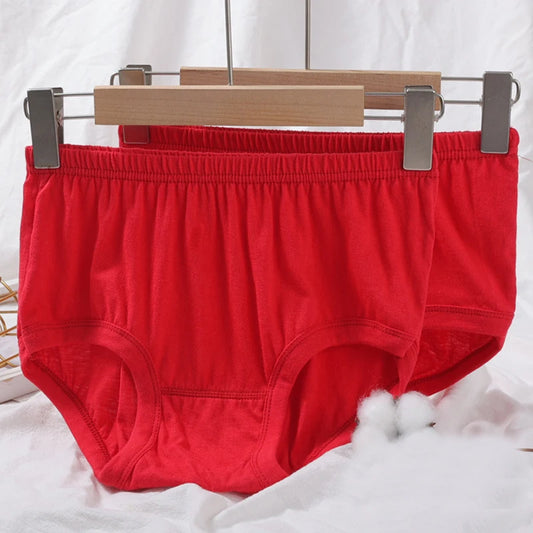 1pcs Pure Cotton Women Panties Large Size High Waist Plus Size