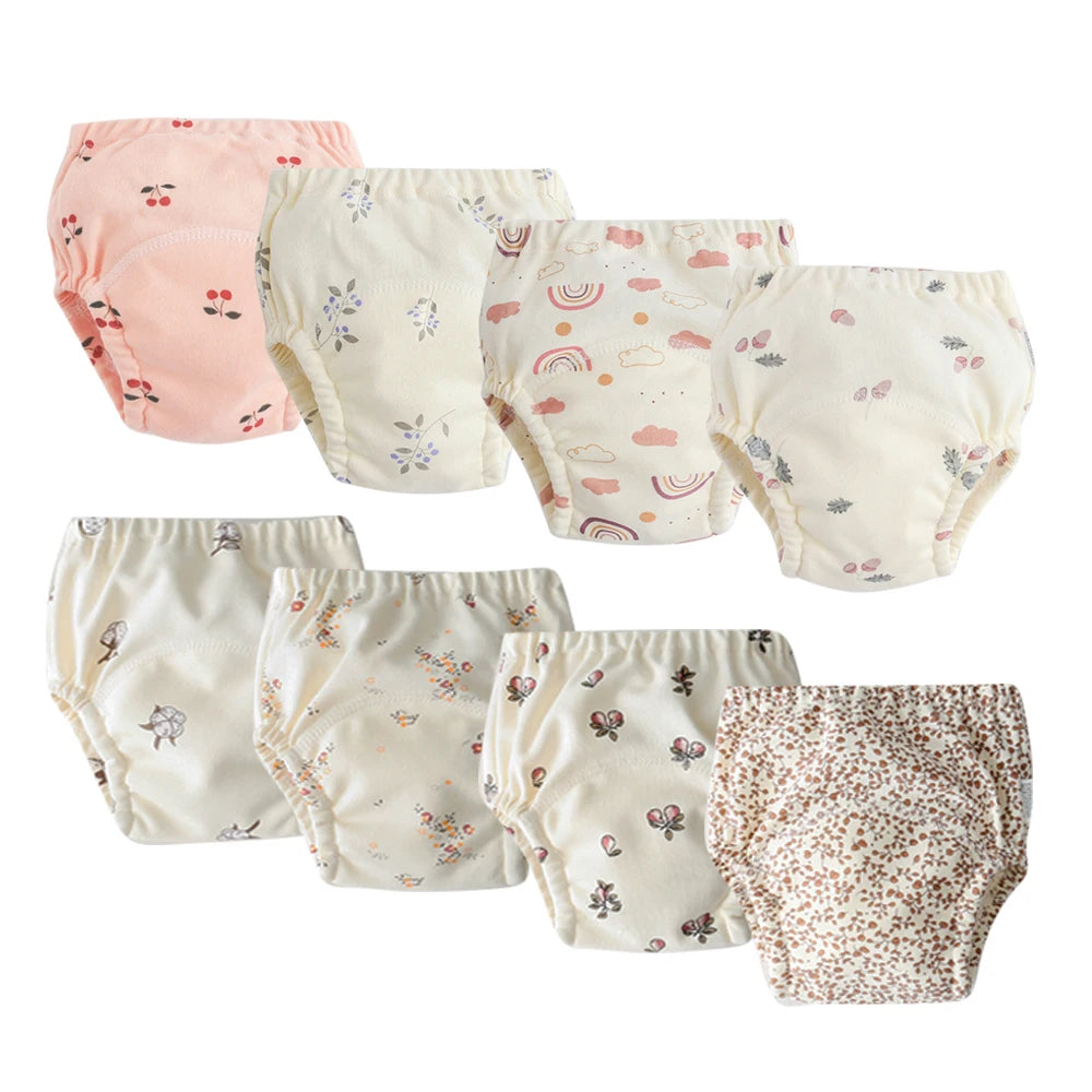 8pcs/6pcs Washable Baby Potty Training Pants Reusable Toilet Trainer Panty Reusable Cloth Diaper