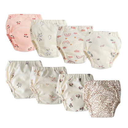 8pcs/6pcs Washable Baby Potty Training Pants Reusable Toilet Trainer Panty Reusable Cloth Diaper