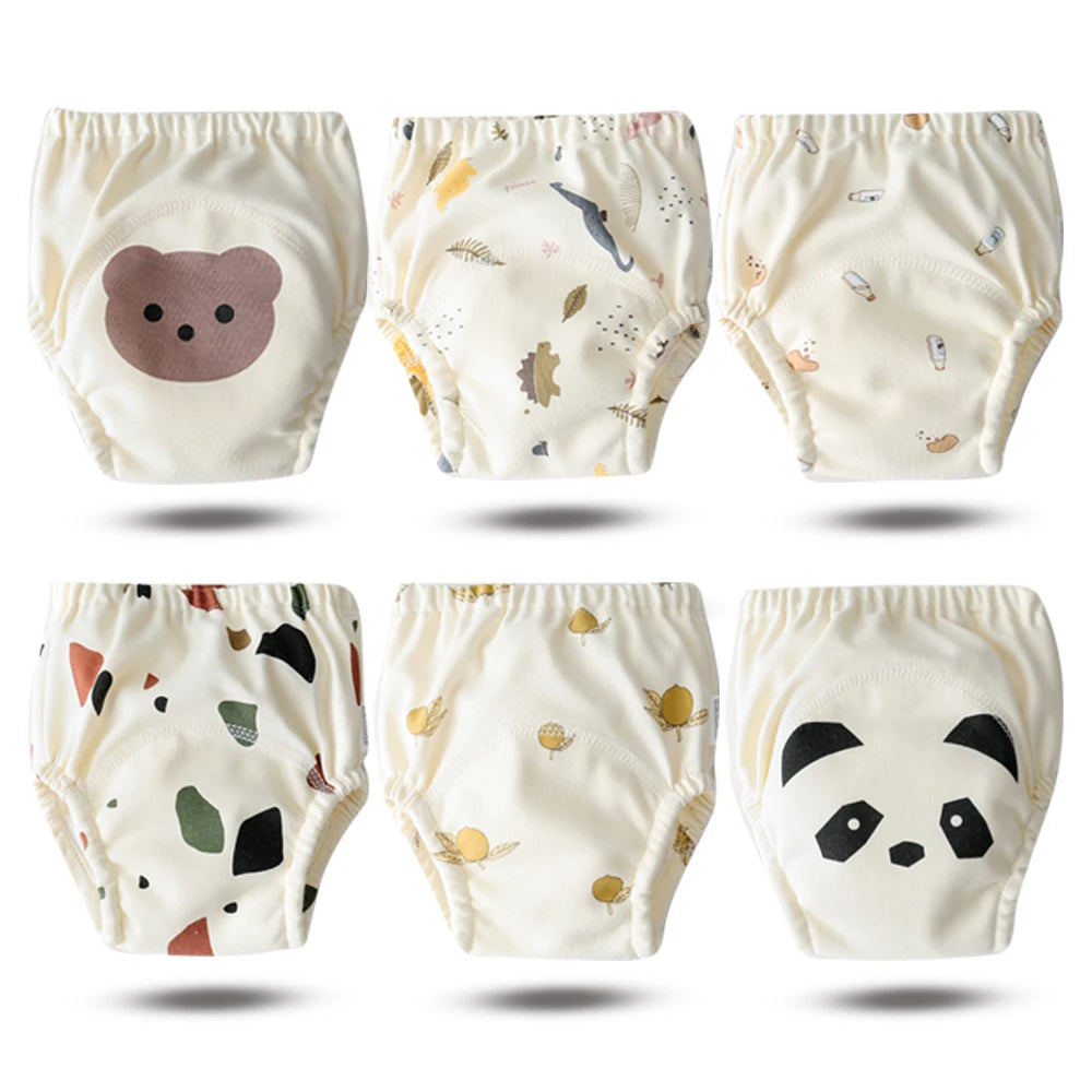 8pcs/6pcs Washable Baby Potty Training Pants Reusable Toilet Trainer Panty Reusable Cloth Diaper