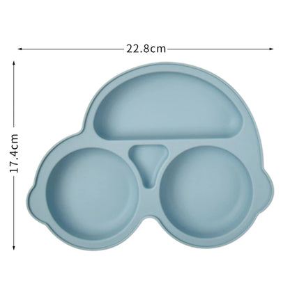 2023New Silicone Baby Sucker Dining Plate Solid Cute Cartoon Children Dishes Suction Toddler Training Tableware Kid Feeding Bowl