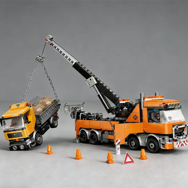 moc 60467 City Series Heavy Tower Crane Truck Model Building Block Set, Christmas and Halloween Gift