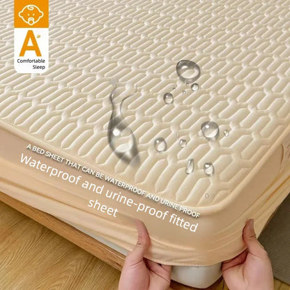 Fitted bed Sheet Waterproof Quilted Mattress Protector Breathable Mattress Cover Anti-mite Anti-bacterial No Pillowcase