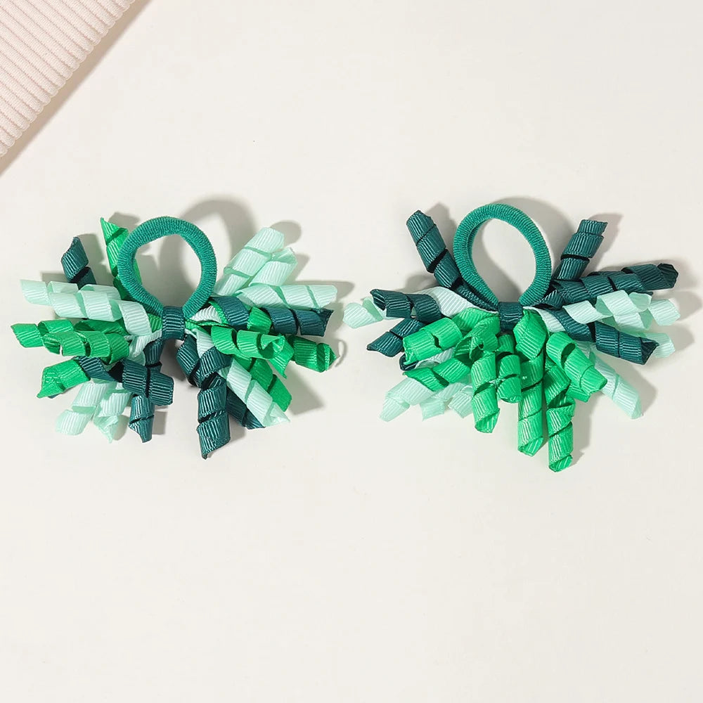 6Pcs Trendy Firework Hair Ties Rainbow Curly