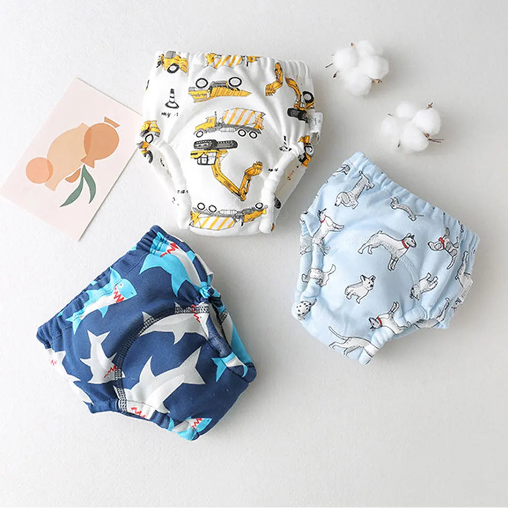 8pcs/6pcs Washable Baby Potty Training Pants Reusable Toilet Trainer Panty Reusable Cloth Diaper