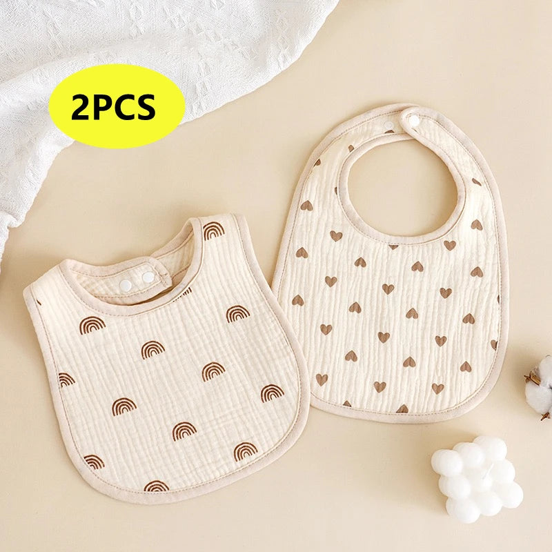 2PCS Thicken Cotton Bibs Newborn Baby
