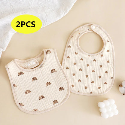 2PCS Thicken Cotton Bibs Newborn Baby