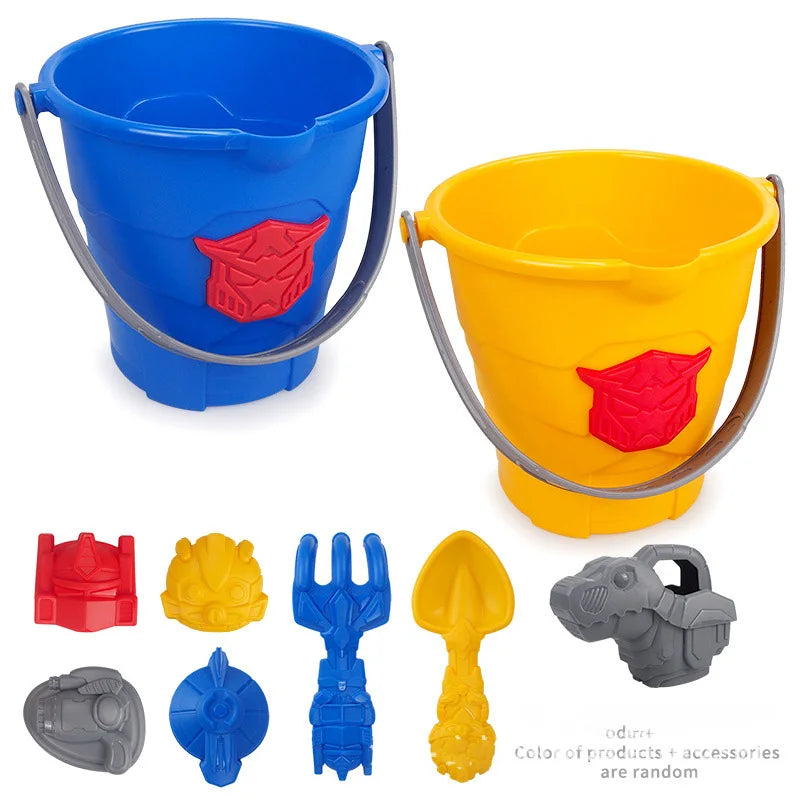 Kids Pull-Along Suitcase Beach Toys - Complete Astronaut Spaceship Sand Set with Bucket, Rake, Molds, Outdoor Beach Games