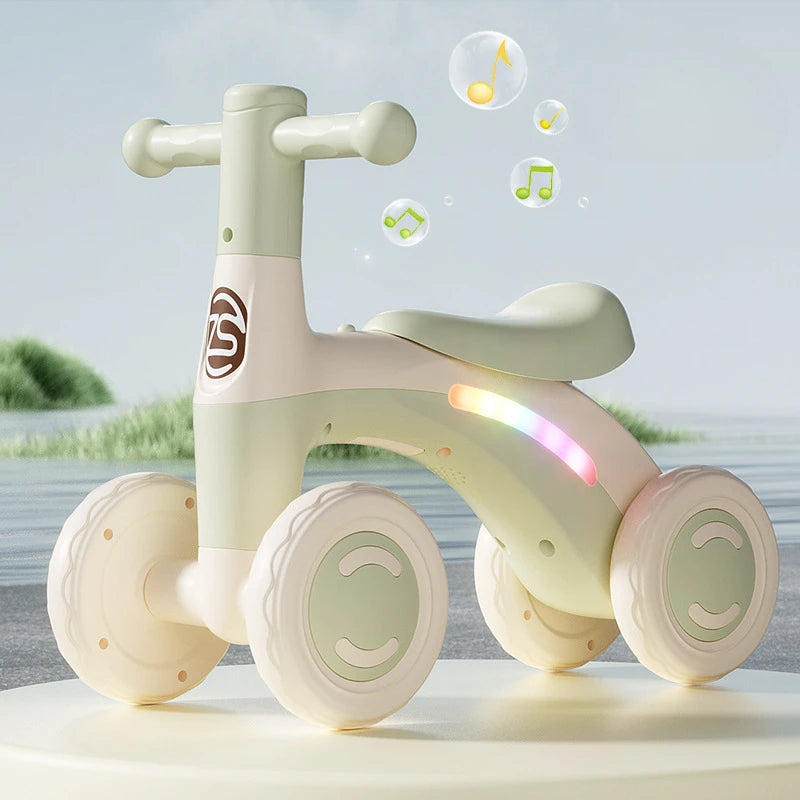 Baby Glider Bike Four-Wheel Toddler Walker Silent Wheels Anti-Tipping Children Balance Training Exercise