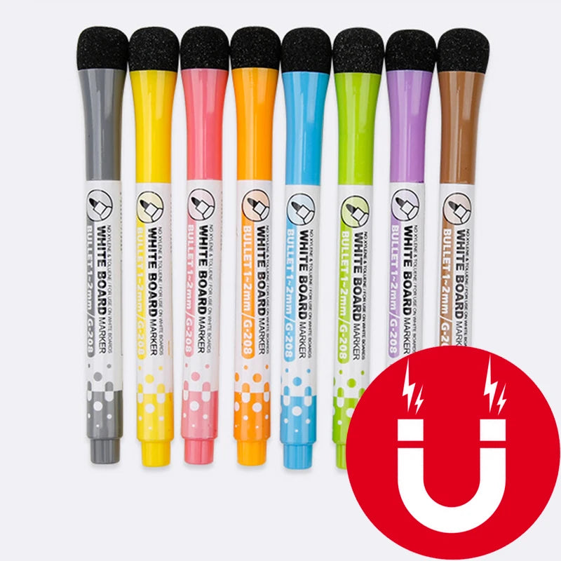 1 Set School Classroom Supplies Magnetic Erasable Whiteboard Pens