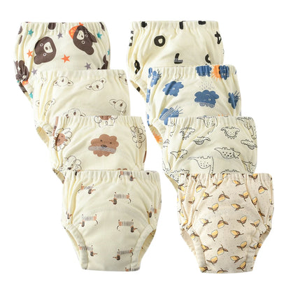 8pcs/6pcs Washable Baby Potty Training Pants Reusable Toilet Trainer Panty Reusable Cloth Diaper
