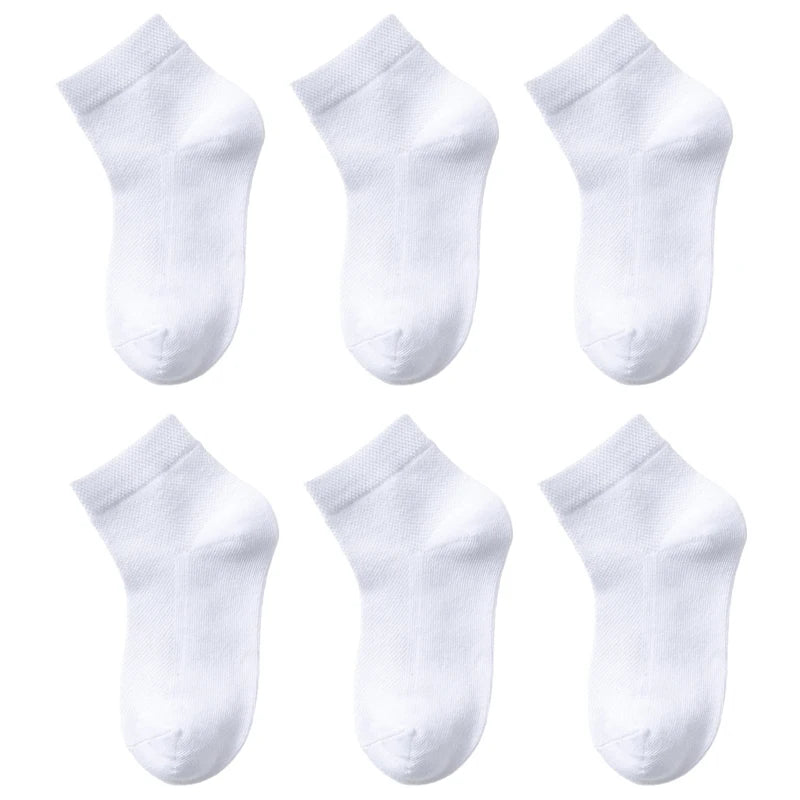 6 Pairs Cotton Kids Boys Girls Socks Childrens Babys Toddlers Sport Socks School Students Spring Autumn Soft Fashion Short Socks