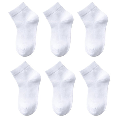 6 Pairs Cotton Kids Boys Girls Socks Childrens Babys Toddlers Sport Socks School Students Spring Autumn Soft Fashion Short Socks
