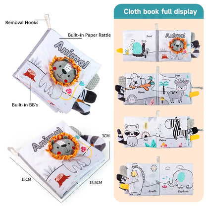 Baby Sensory Cloth Books Children Early Educational Toys Rustle Sound Soft Book 0-12 Months Cognition