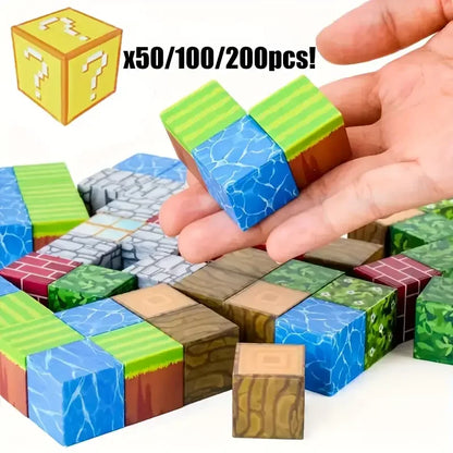 Magnetic Building Blocks Mine World Magnet Cube for Stacking Construction Set Educate Sensory Toys Kids Boys Girls Ages 3+ DIY