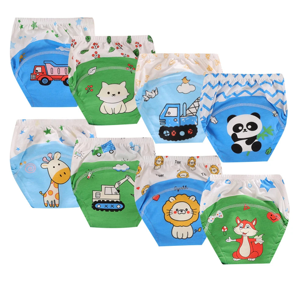 8pcs/6pcs Washable Baby Potty Training Pants Reusable Toilet Trainer Panty Reusable Cloth Diaper