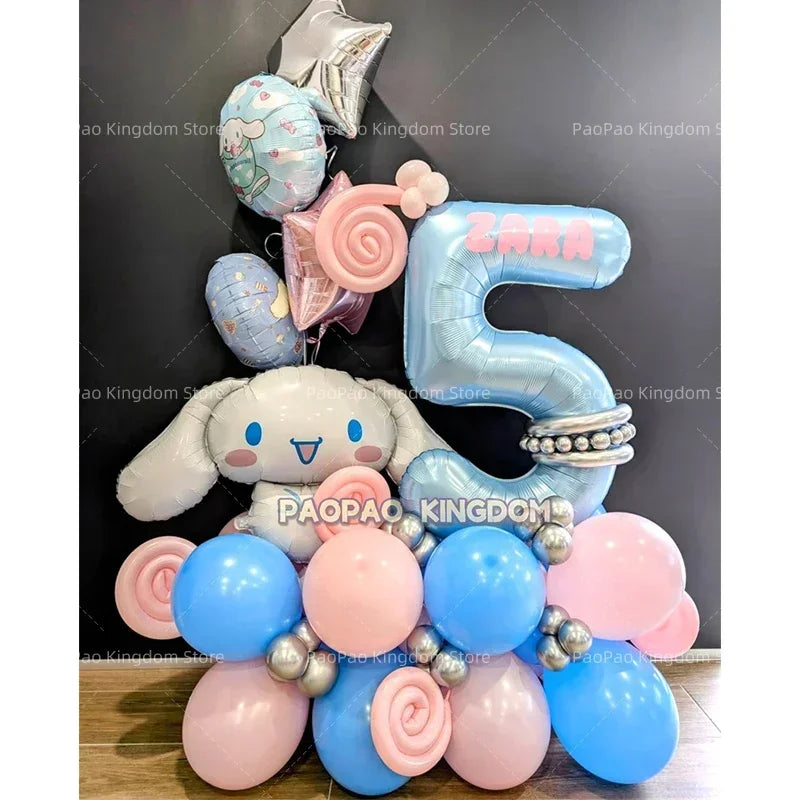 1 Set Cinnamoroll Foil Balloons for Birthday Party Decorations Baby Shower  Kids  Birthday Gift Macaron Latex Balloons Set