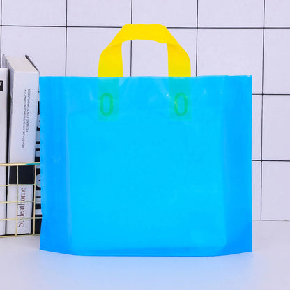 100pcs Custom Logo Colorful Shopping Bags With Handle Plastic Gift Bag Print One Color Logo On Double-sided Free Design Print